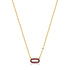 Claret Red Enamel Gold Link Necklace